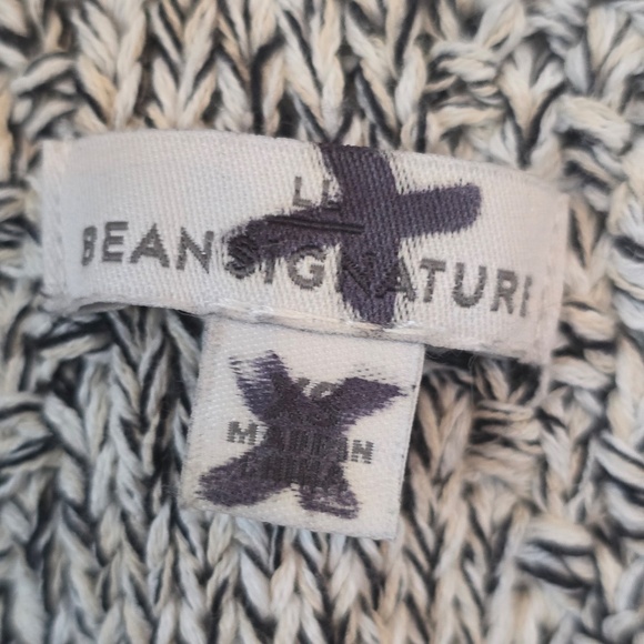 L.L. Bean Signature Marled V-Neck Pullover Fisherman Knit Tunic Sweater - XS - Picture 4 of 6